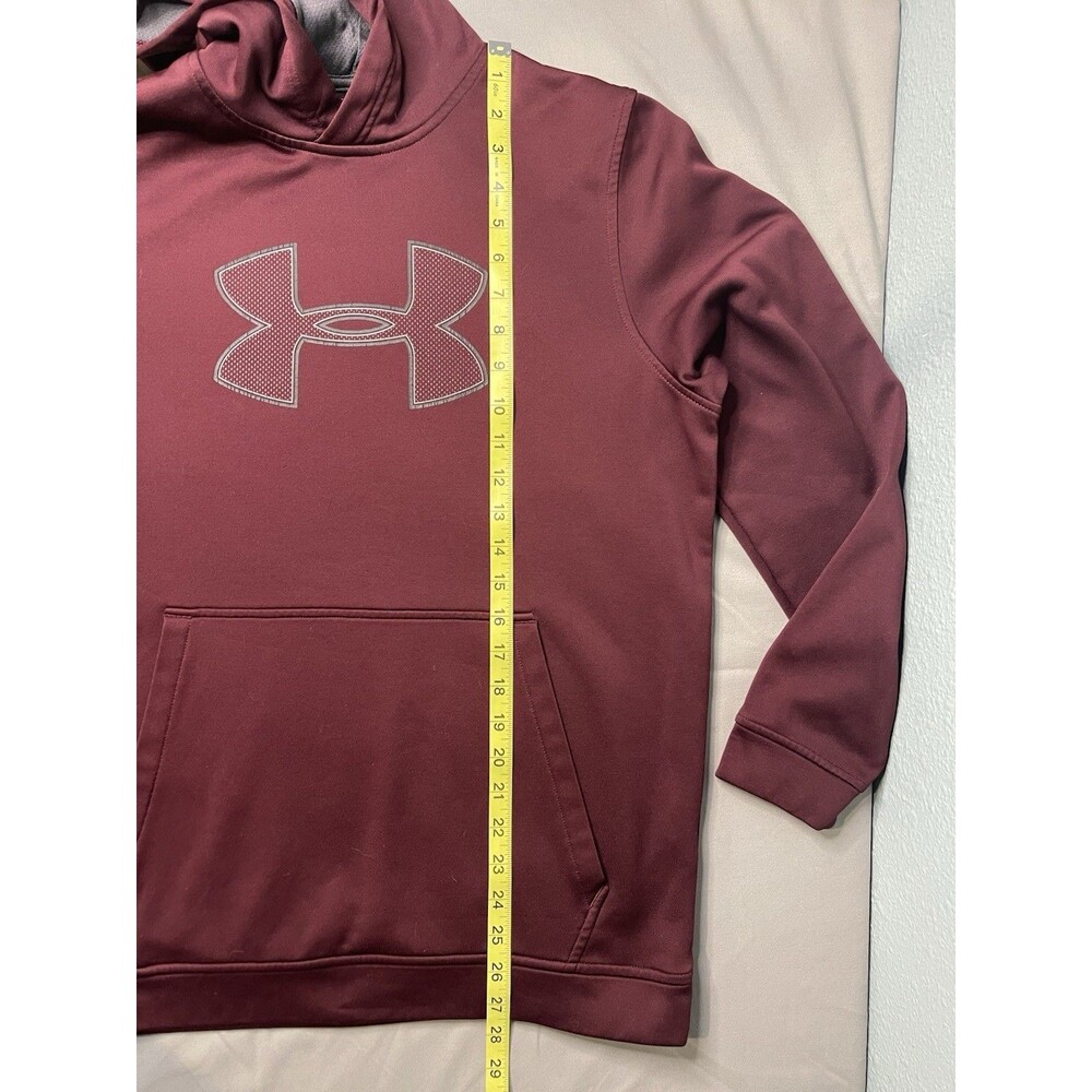 Mens Under Armour Hoodie Sweater Medium M Burgundy Athletic Gym Workout - Picture 5 of 5